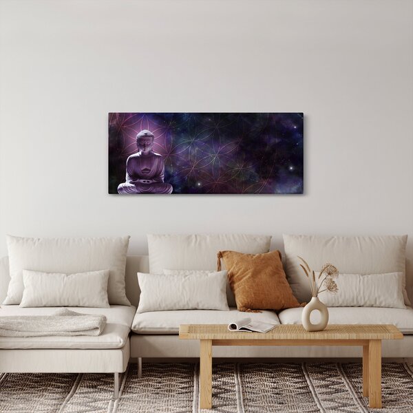 Kép - Buddha az élet virágaival (120x50 cm)