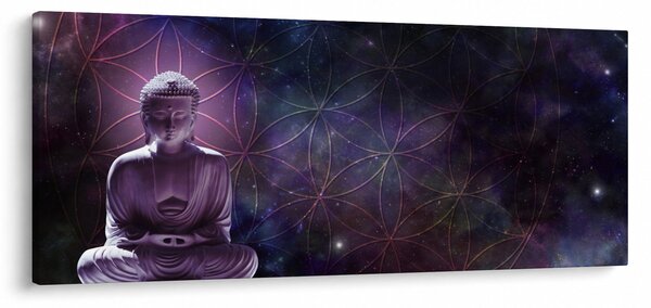 Kép - Buddha az élet virágaival (120x50 cm)