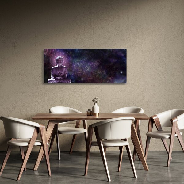 Kép - Buddha az élet virágaival (120x50 cm)