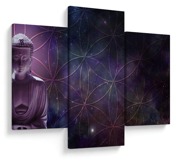Kép - Buddha az élet virágaival (90x60 cm)