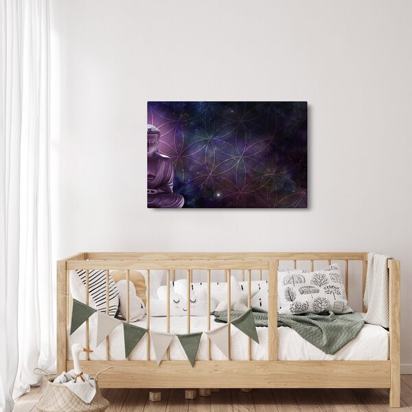 Kép - Buddha az élet virágaival (90x60 cm)