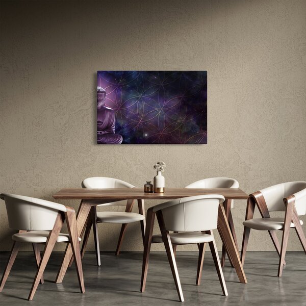 Kép - Buddha az élet virágaival (90x60 cm)