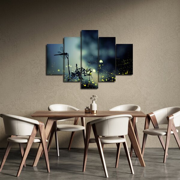 Kép - szitakötő a csillogó éjszakában (150x105 cm)
