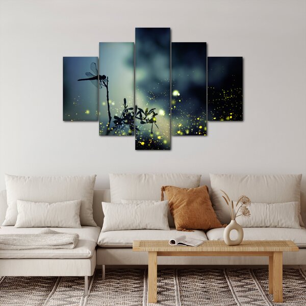 Kép - szitakötő a csillogó éjszakában (150x105 cm)
