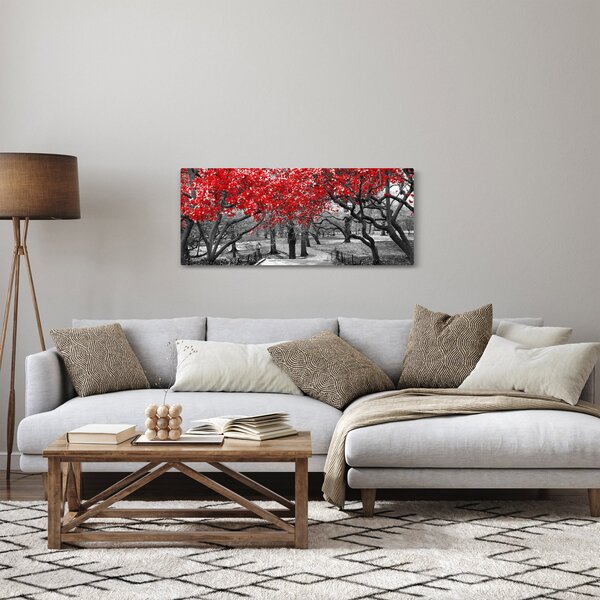 Kép - vörös fák,Central Park, New York (120x50 cm)