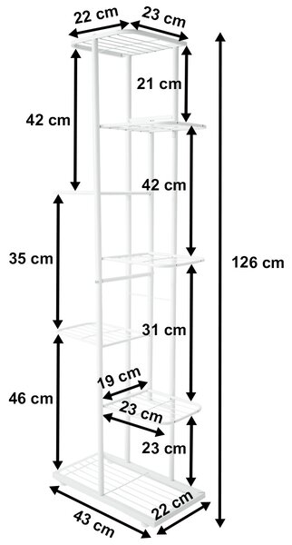 4Home Level virágállvány, fehér