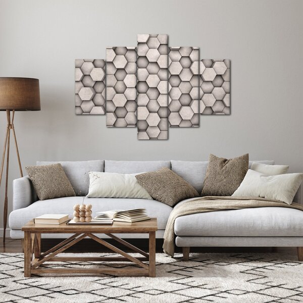 Kép - Hatszögek beton kivitelben (150x105 cm)