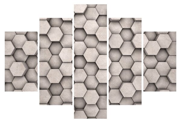 Kép - Hatszögek beton kivitelben (150x105 cm)
