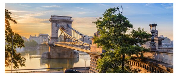 Kép - Híd a folyón, Budapest, Magyarország (120x50 cm)