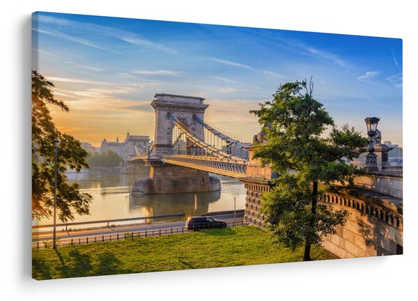 Kép - Híd a folyón, Budapest, Magyarország (90x60 cm)