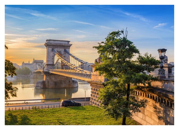 Kép - Híd a folyón, Budapest, Magyarország (70x50 cm)