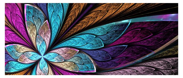 Kép - absztrakció, virág (120x50 cm)