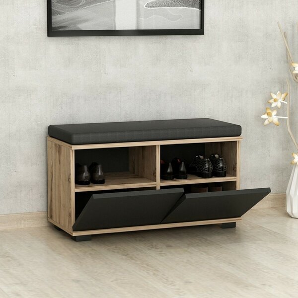 Drago Walnut and Black cipősszekrény
