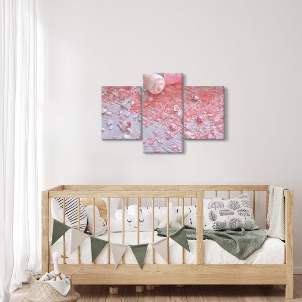 Kép - Tengerparti hangulat rózsaszín árnyalatokban (90x60 cm)