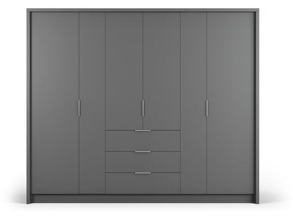 Szürke szekrény 255x217 cm Wells - Cosmopolitan Design