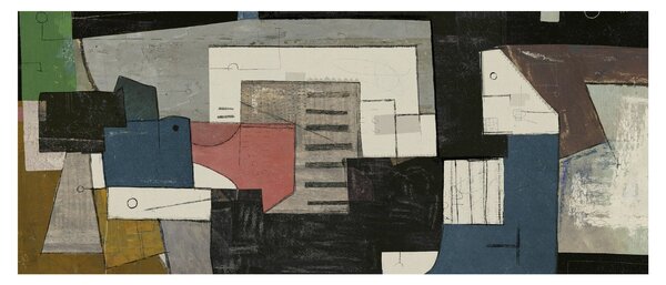 Kép - absztrakció, kubizmus (120x50 cm)
