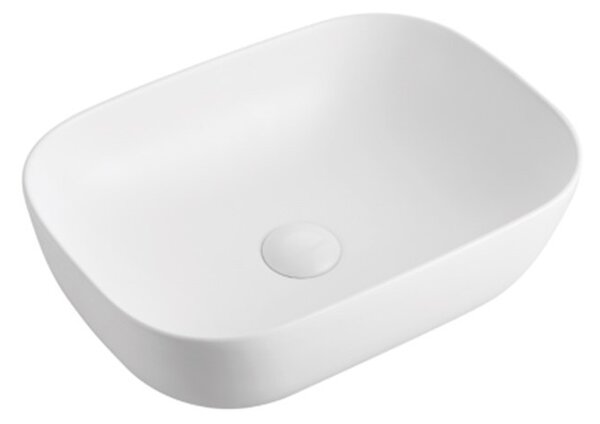 Eros SMILE 3 - PULTRA ültethető - Top Counter - porcelán mosdó - MATT FEHÉR - 46,5 x 32,5 x 13 cm
