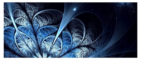 Egy sötétkék virág képe (120x50 cm)
