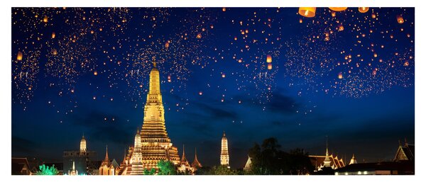 Kép - A boldogság lámpásai, Bangkok (120x50 cm)