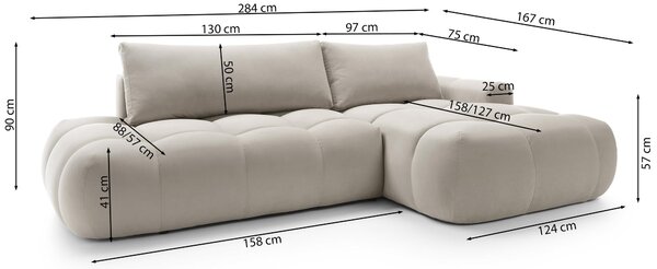 Sarokkanapé Ombre (J) (oliva + fekete). Akció -20%