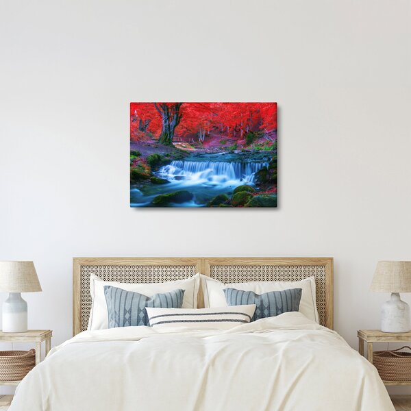 Kép Vízesés egy vörös erdőben (70x50 cm)