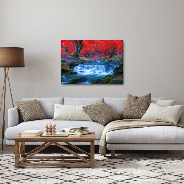 Kép Vízesés egy vörös erdőben (70x50 cm)