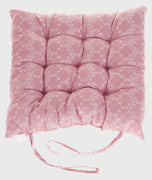 Szék ülőpárnahuzat rózsaszín virágokkal rózsaszín 40x40 cm