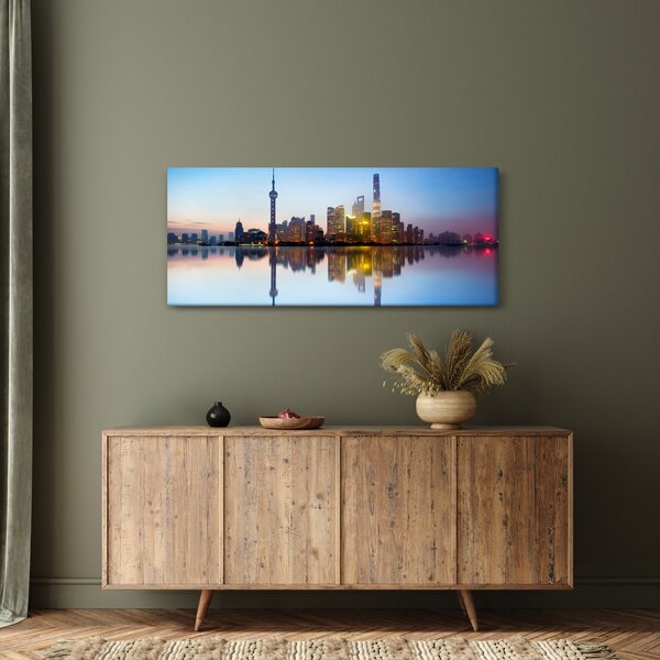 Egy kép a reggeli égboltról Sanghaj felett (120x50 cm)