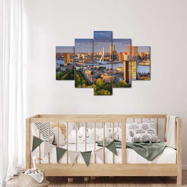 Kép - panoráma Rotterdam, Hollandia (150x105 cm)