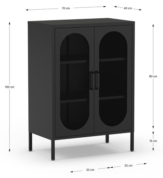 Fekete szekrény 70x100 cm Diora – Marckeric
