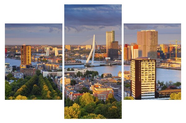 Kép - panoráma Rotterdam, Hollandia (90x60 cm)
