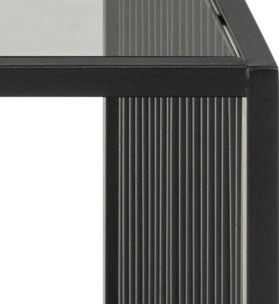 Fekete dohányzóasztal üveg asztallappal 60x120 cm Strington – Actona