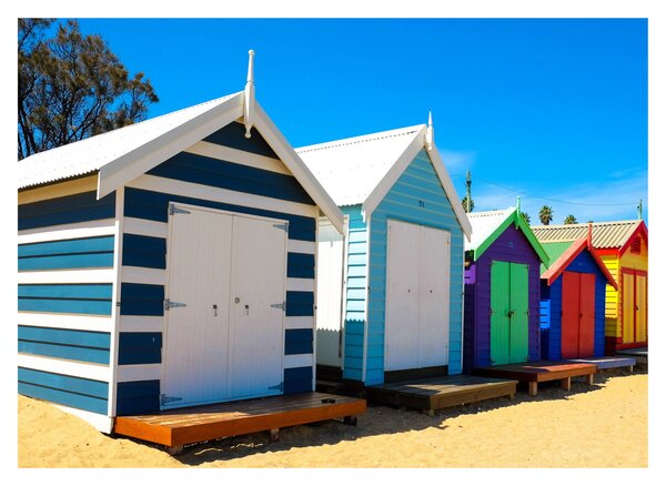 Kép - Brighton Beach, Melbourne, Ausztrália (70x50 cm)