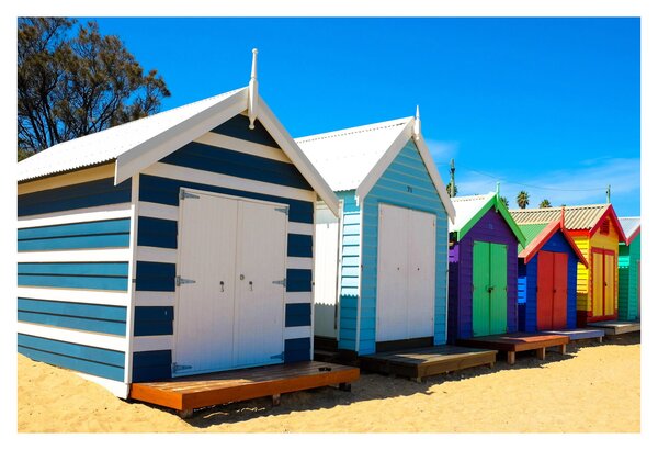 Kép - Brighton Beach, Melbourne, Ausztrália (90x60 cm)
