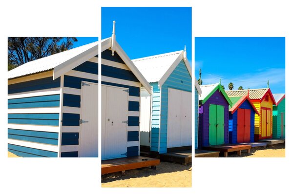 Kép - Brighton Beach, Melbourne, Ausztrália (90x60 cm)
