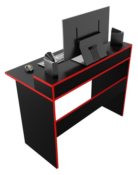 Gamer PC asztal Adapt (fekete + piros) (világítás nélkül)