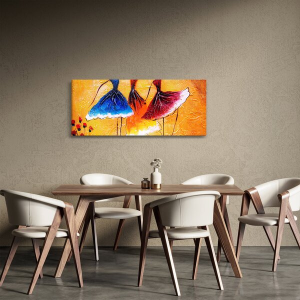Kép - olajfestmény, balerinák (120x50 cm)