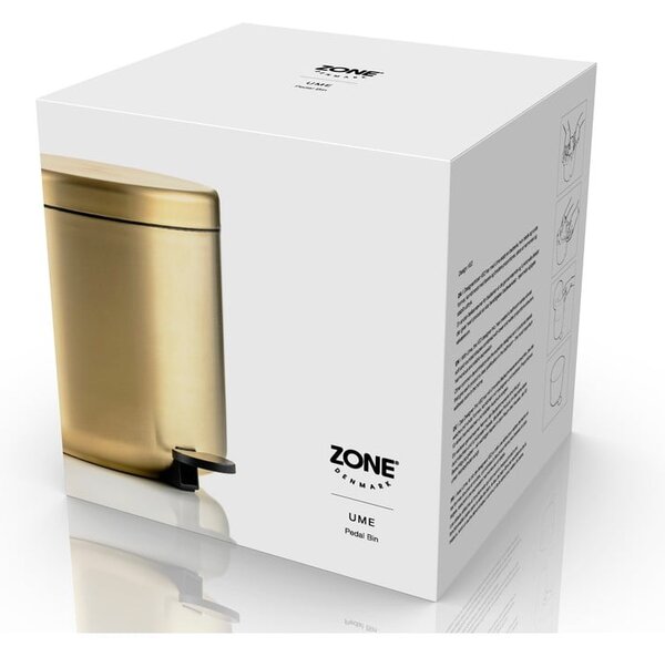 Sárgaréz színű rozsdamentes acél pedálos szemetes 4 l Ume Brass – Zone