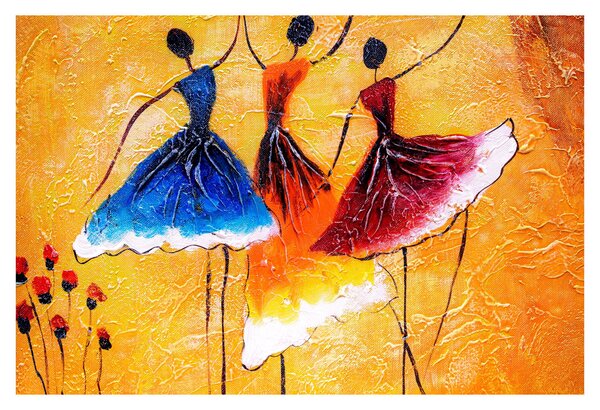 Kép - olajfestmény, balerinák (90x60 cm)