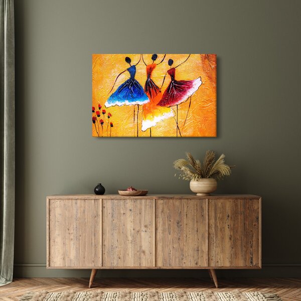 Kép - olajfestmény, balerinák (90x60 cm)