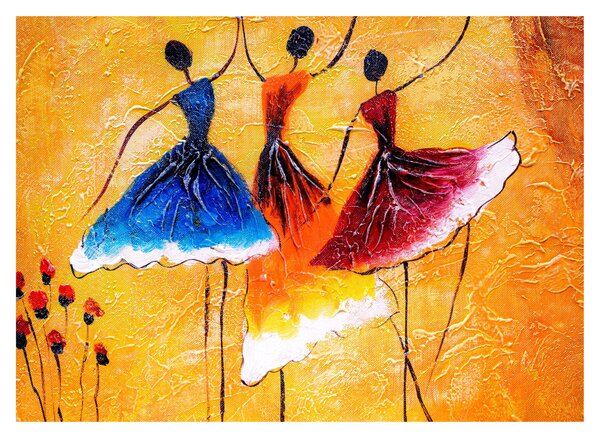 Kép - olajfestmény, balerinák (70x50 cm)