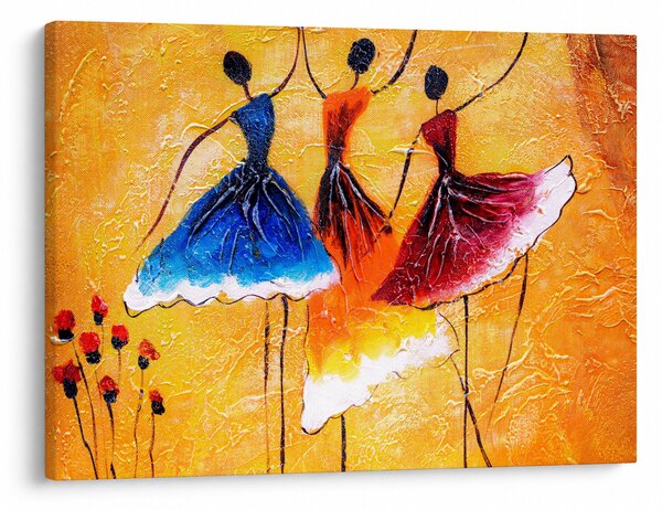 Kép - olajfestmény, balerinák (70x50 cm)