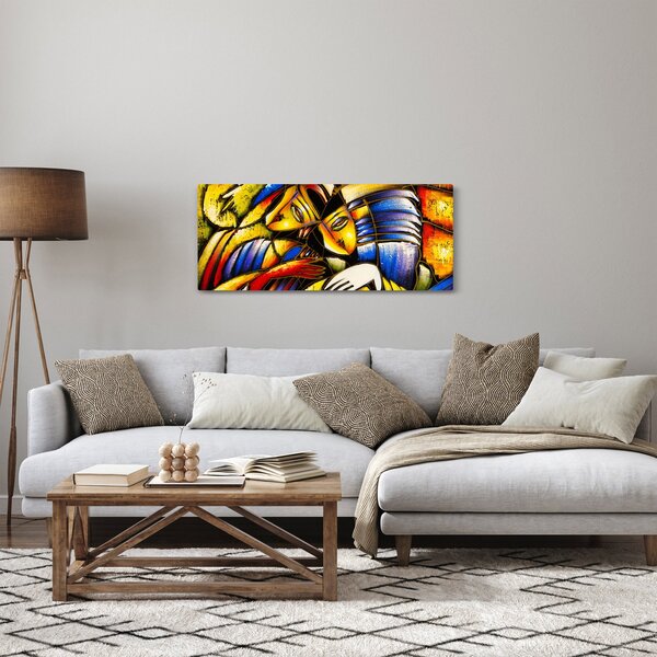 Kép - olajfestmény, szerelmesek (120x50 cm)