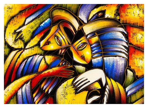 Kép - olajfestmény, szerelmesek (70x50 cm)