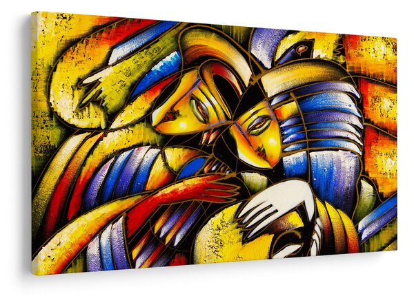Kép - olajfestmény, szerelmesek (90x60 cm)