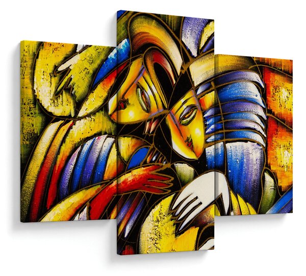 Kép - olajfestmény, szerelmesek (90x60 cm)