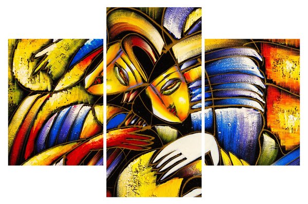 Kép - olajfestmény, szerelmesek (90x60 cm)