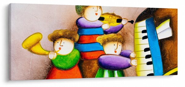 Kép - Zenészek, festmény (120x50 cm)