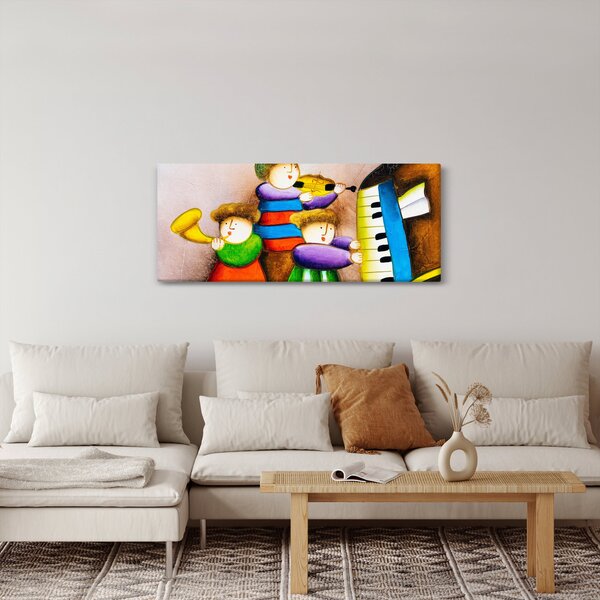 Kép - Zenészek, festmény (120x50 cm)