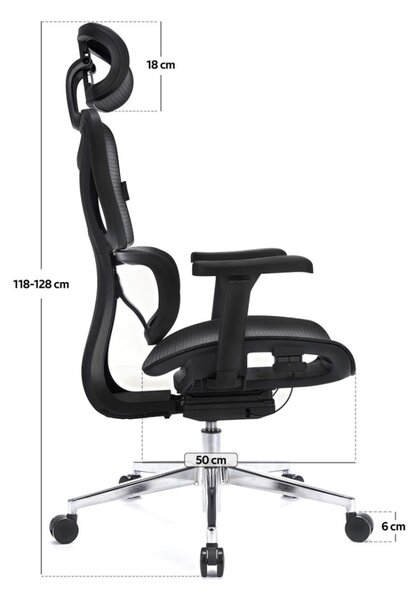 Professzionális irodai szék / forgószék / főnöki szék LVN System Control Pro fekete LV0656